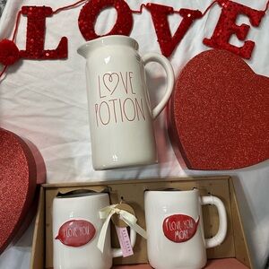Rae Dunn 💌Valentines Bundle includes 2 Valentines Mugs and Love Potion Pitcher💌